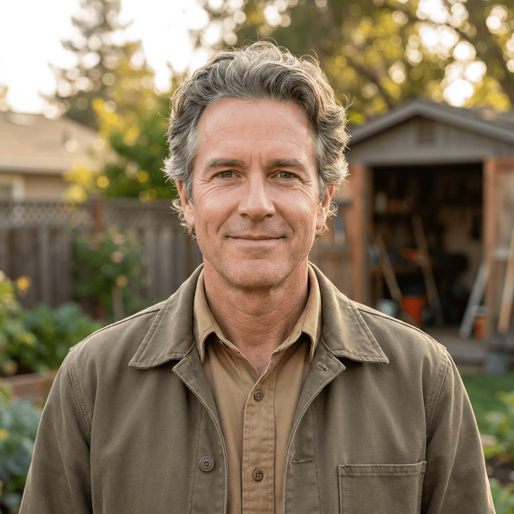 Silas Birnie, owner of Clear Panes, standing in front of a Seattle home with clean windows